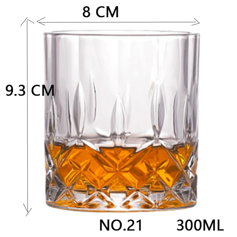 NO.21 300ML Shot Whiskey Crystal Glass Party Wedding Wine Liquor Glass Coffee Tea Cup for Beer Spirits Funny Glasses European Creative Gifts - Цвет: NO.21 300ML