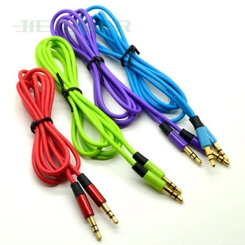

500pcs/lot 1.2m 3.5mm Audio Cable Cord Car Aux Extension Cable 120cm for Mp3 for Phone Colorful