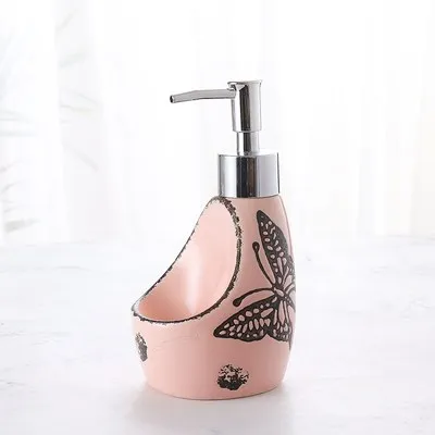pink 250ml Скандинавские креативные бутылки для дезинфицирующего средства для рук, расписанные вручную керамические бутылки для лосьона, диспенсер для мыла, отель, клубный дом, Товары для ванной CL0423 - Цвет: pink 250ml