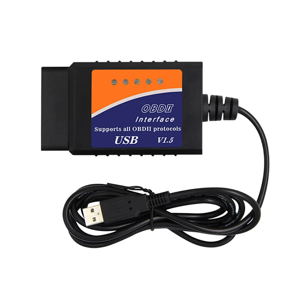 MINI OBDII USB сканер для мультибрендов CAN BUS ELM327 V1.5 OBD II диагностический кабель с 25K80
