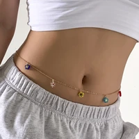 ingemark 2021 new fashion classic colorful flower body chains simple dainty underwear waist chain jewelry for women accessory