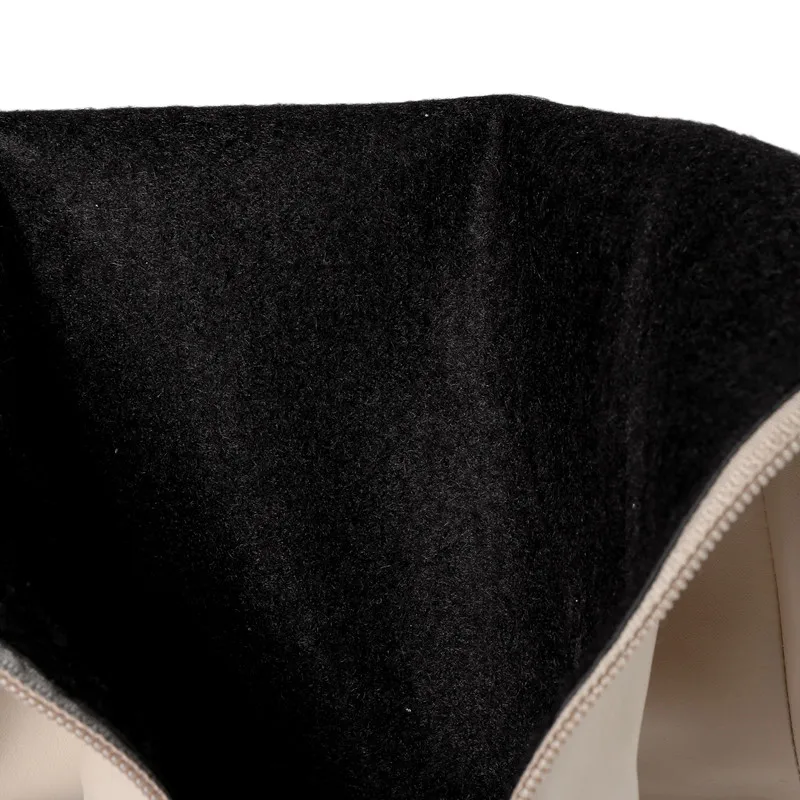 2021 Fashion Knee High Boots Women Pu Leather Thick Heels Long Autumn Winter Zip Female Shoes Size 32-43 botas mujer | Обувь