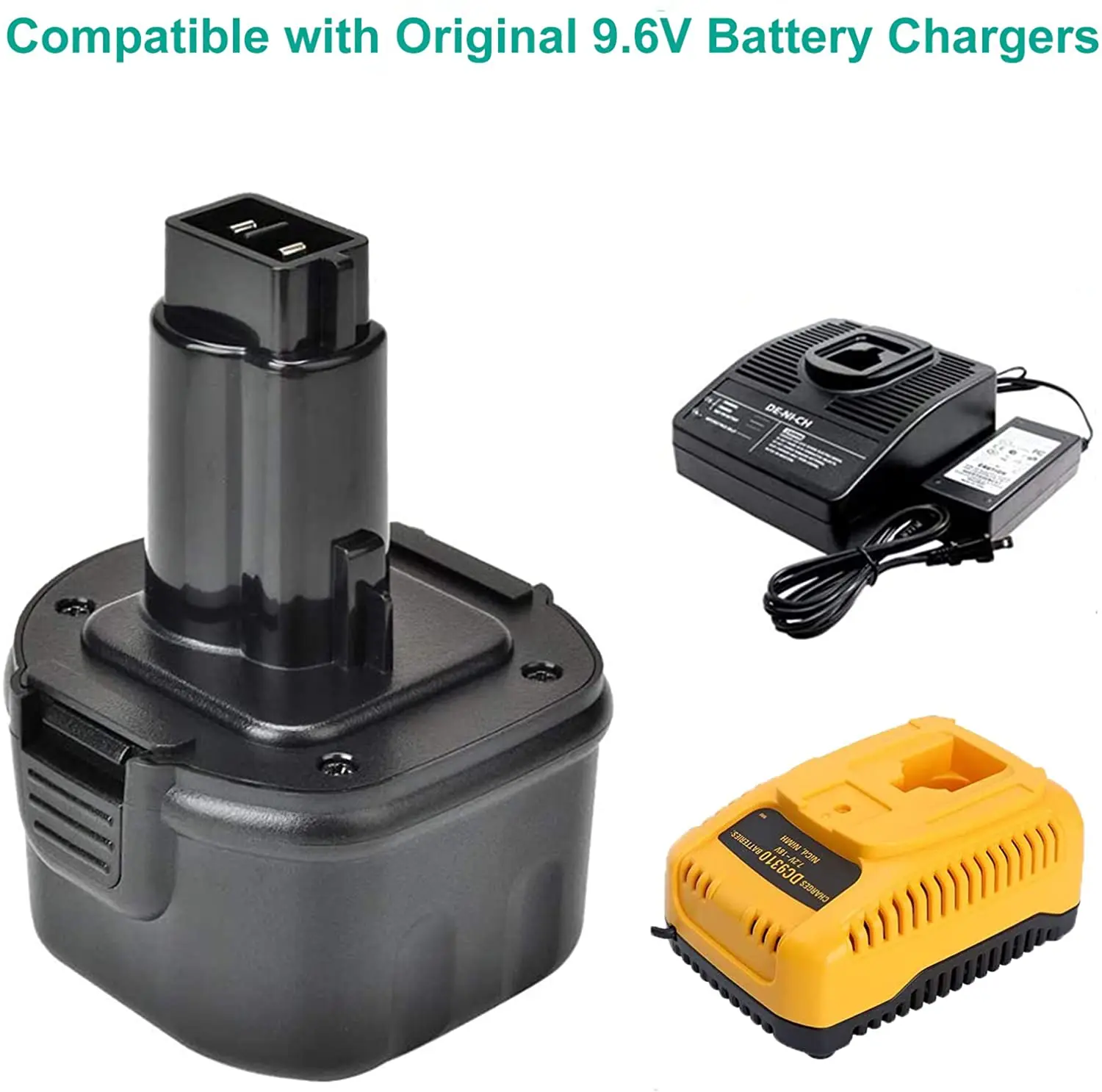 3600mAh for Dewalt 9.6V Battery DW9062 Battery Replacement for DEWALT 9.6V Battery NI-MH, DW9061 DW9062 DE9036 DE9062 DW9614