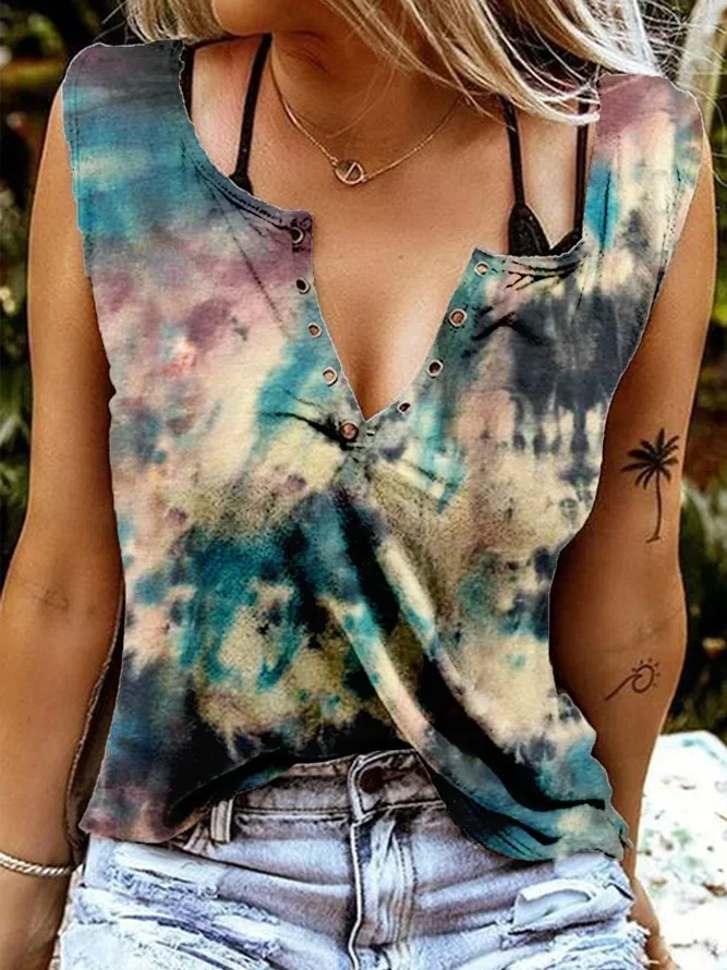 

2021 summer women's tops, casual printed T-shirts, loose short-sleeved V-neck tops