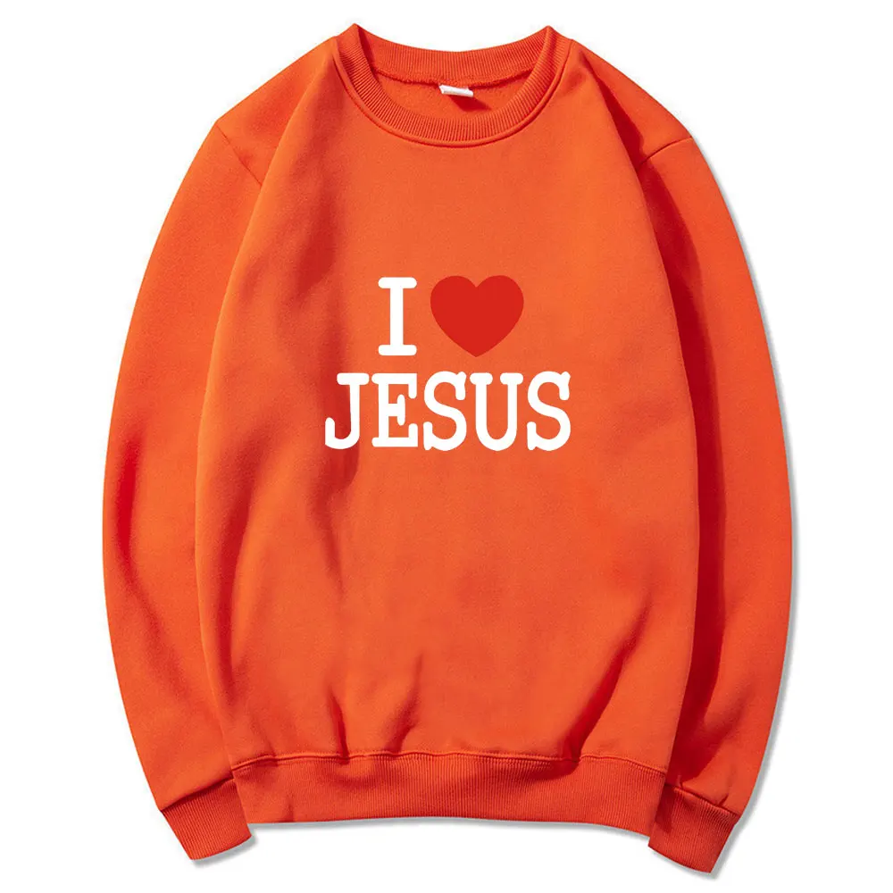 

2021 Hot Sale I Love Jesus Tracksuits Oversize Cotton Couple Clothes Four Seasons High Quality Comfortable New Style Streetwears