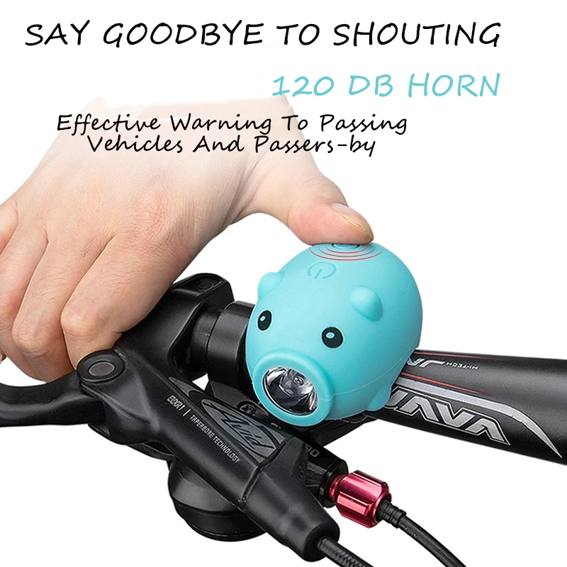 

Piglet Bicycle Headlights 120 DB Horn UBS Charging Balance Scooter Youth Cartoon Decorative Lights Children's Headlights