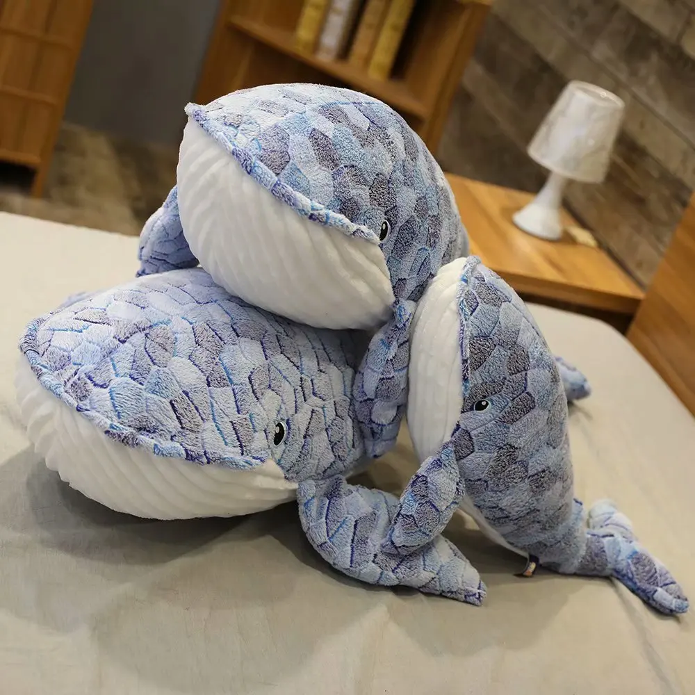 Giant size Whale Plush Toy Blue Sea Animals Stuffed Huggable Shark Soft Animal Pillow Kids Gift | Игрушки и хобби