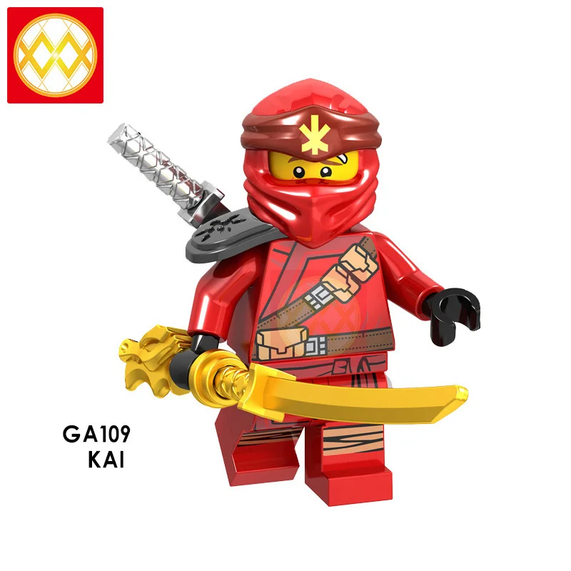 Ниндзя Wu Jay Zane и Kai Lloyd Nya Cole Pyro Snake Swordsman ледяной император шар Акита Арчер воин строительные блоки игрушка для детей - Цвет: Золотой