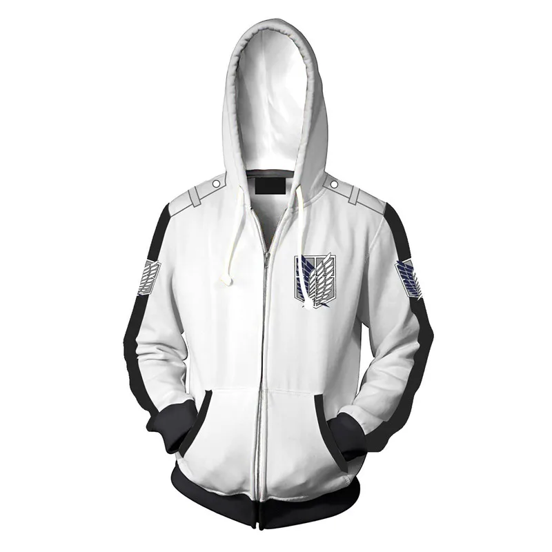 

New Anime Attack On Titan Survey Corps 3D Printed Hoodies Cosplay Coat Fashion Casual Men Women Zipper Sweatshirts Hip Hop Tops