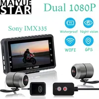 3” Motorcycle Sprint Cam Motorcycle DVR Dual 1080P Waterproof Camera SONY Sensor Recorder GPS/WiFi Night Vision Driving Recorder