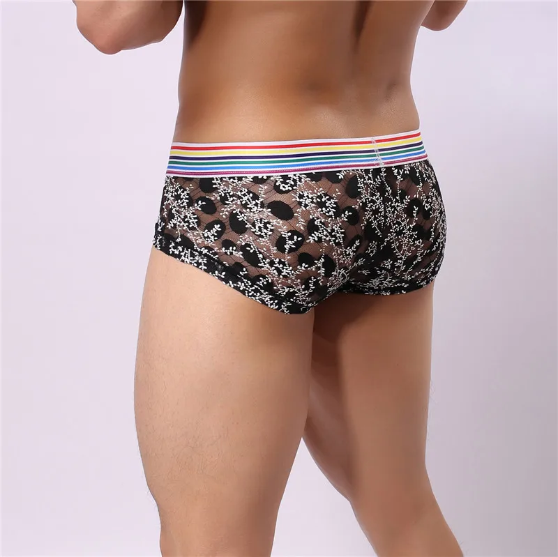 Трусы мужские кружевные с высокой талией дышащие пикантное модное экзотическое