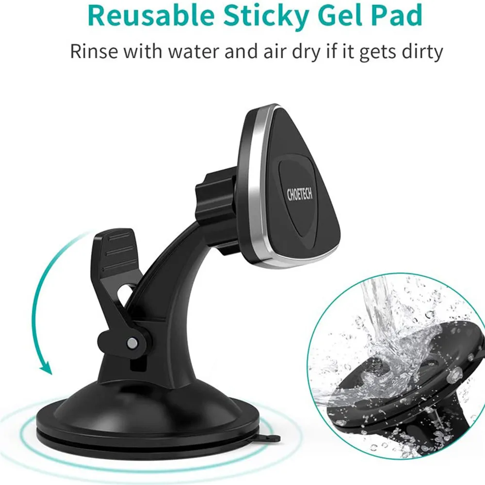 CHOETECH Car Phone Mount Magnetic in Car Phone Holder Suction Cup Car Mount for iPhone Xs MAX/XR/8 for Galaxy Note 10 for Sony