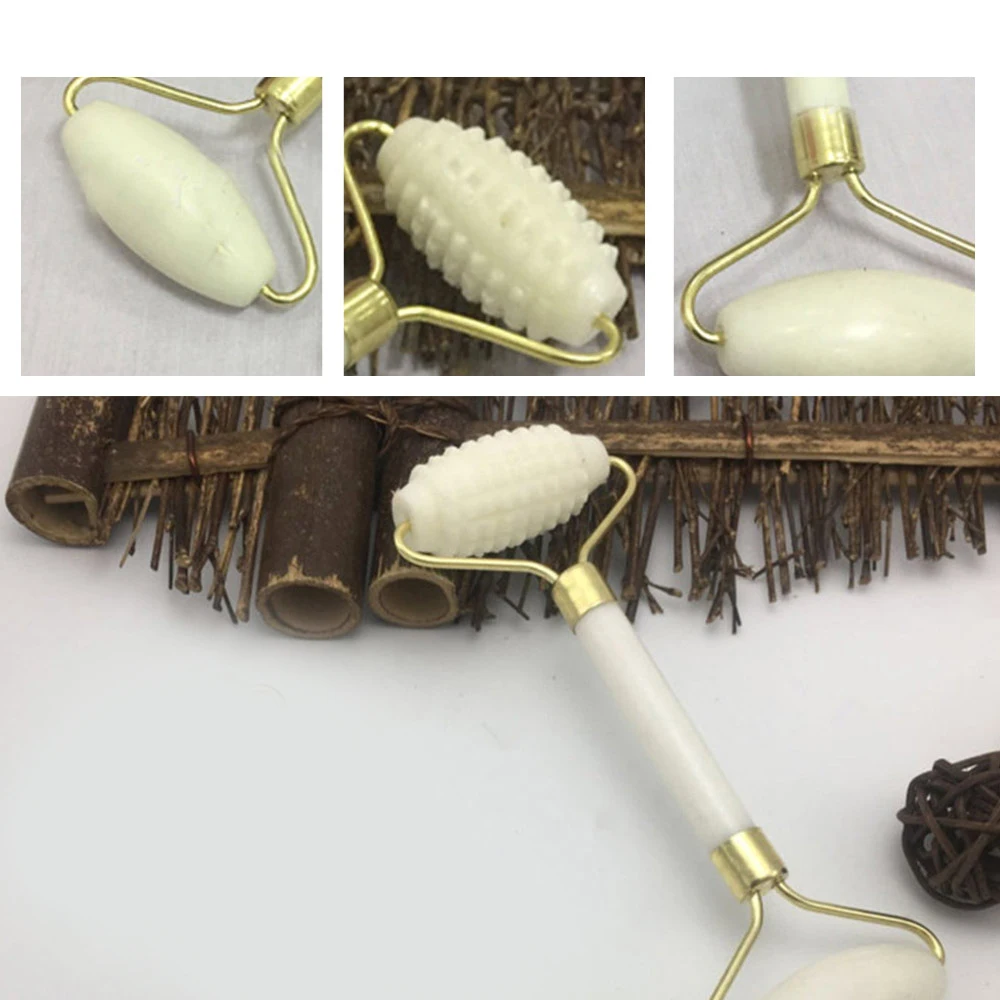 

Jade Roller Face Massage Roller Double Heads Massager Roller Eye Face Neck Thin Lift Relax Slimming Tools Black/white