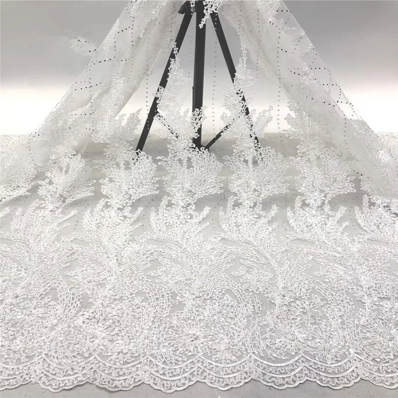 

African sequins Lace Fabric 2020 Mint High Quality Lace French Net Embroidery Tulle lace Fabrics For Nigerian Party dress b14-88