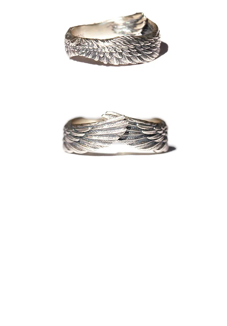 Пара открытых колец в стиле ретро-панк с крыльями для ночного клуба хип-хоп Рок