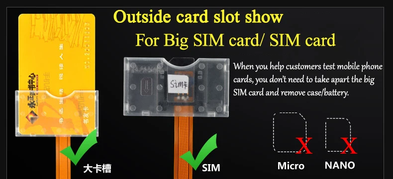 Адаптер для конвертера с большим слотом для sim-карты, прозрачное устройство для открывания карт, универсальное устройство для мобильных телефонов, sim-карты
