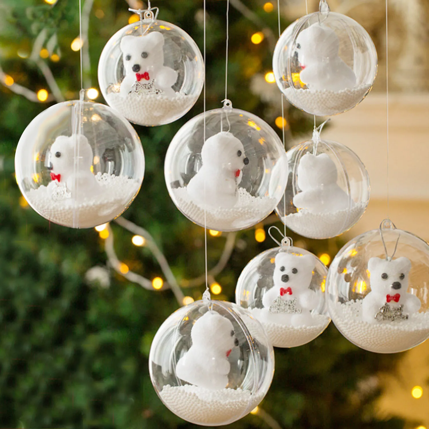 Behogar 20 шт. прозрачные Висячие шары для рождественской елки украшения дома