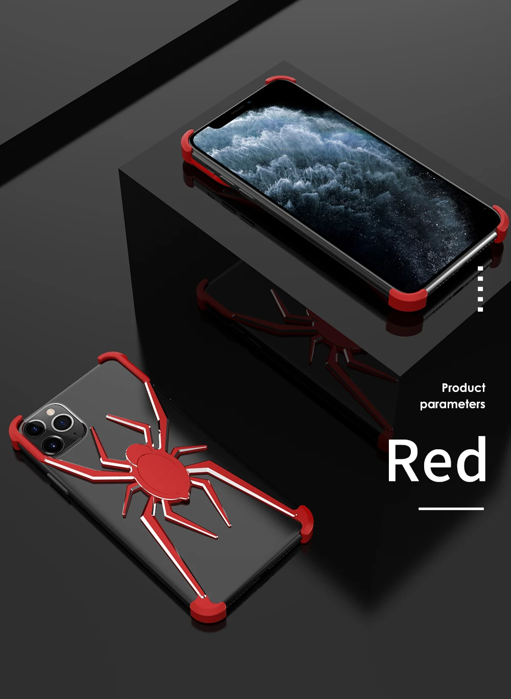 R-JUST Алюминиевый металлический чехол с пауком для iPhone 11 Pro Max XS Max XR X 8 7 Plus, чехол с Железным человеком, защитный чехол для телефона, кожаная сумка