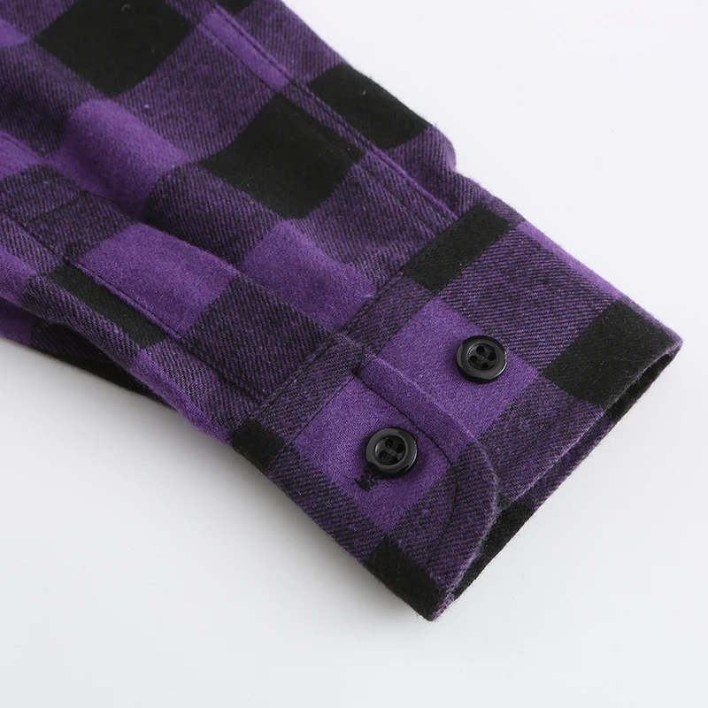 Женская хлопковая фланелевая рубашка Dioufond свободная размера плюс в клетку с