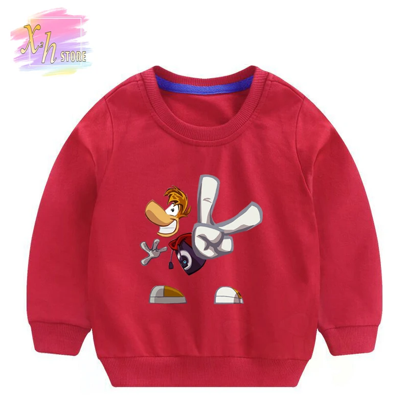 

Boys and Girls Cartoon Sweatshirts Rayman Legends Adventures Game Print Long Sleeve T-shirt children Funny Clothes Kids Hoodies