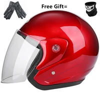 red open face clear lens motorcycle helmet soleluna riding motocross racing motobike helmet