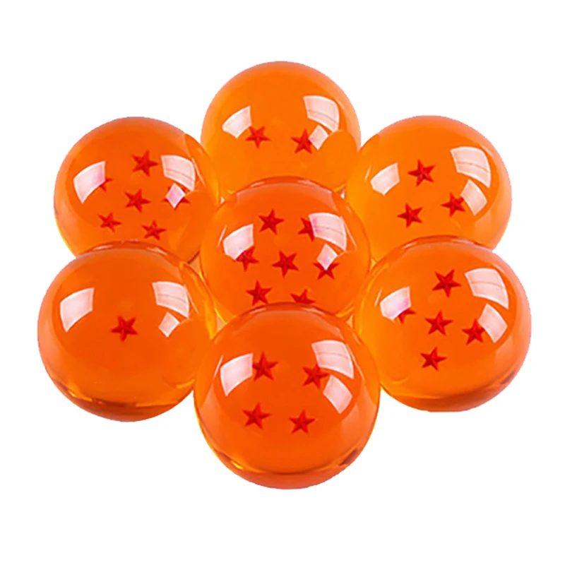 

7pcs/lot 7.6cm Big Size 7 Stars Crystal Balls Summon Shenron Complete All Size 5.7cm/4.3cm/3.5cm Set Ball
