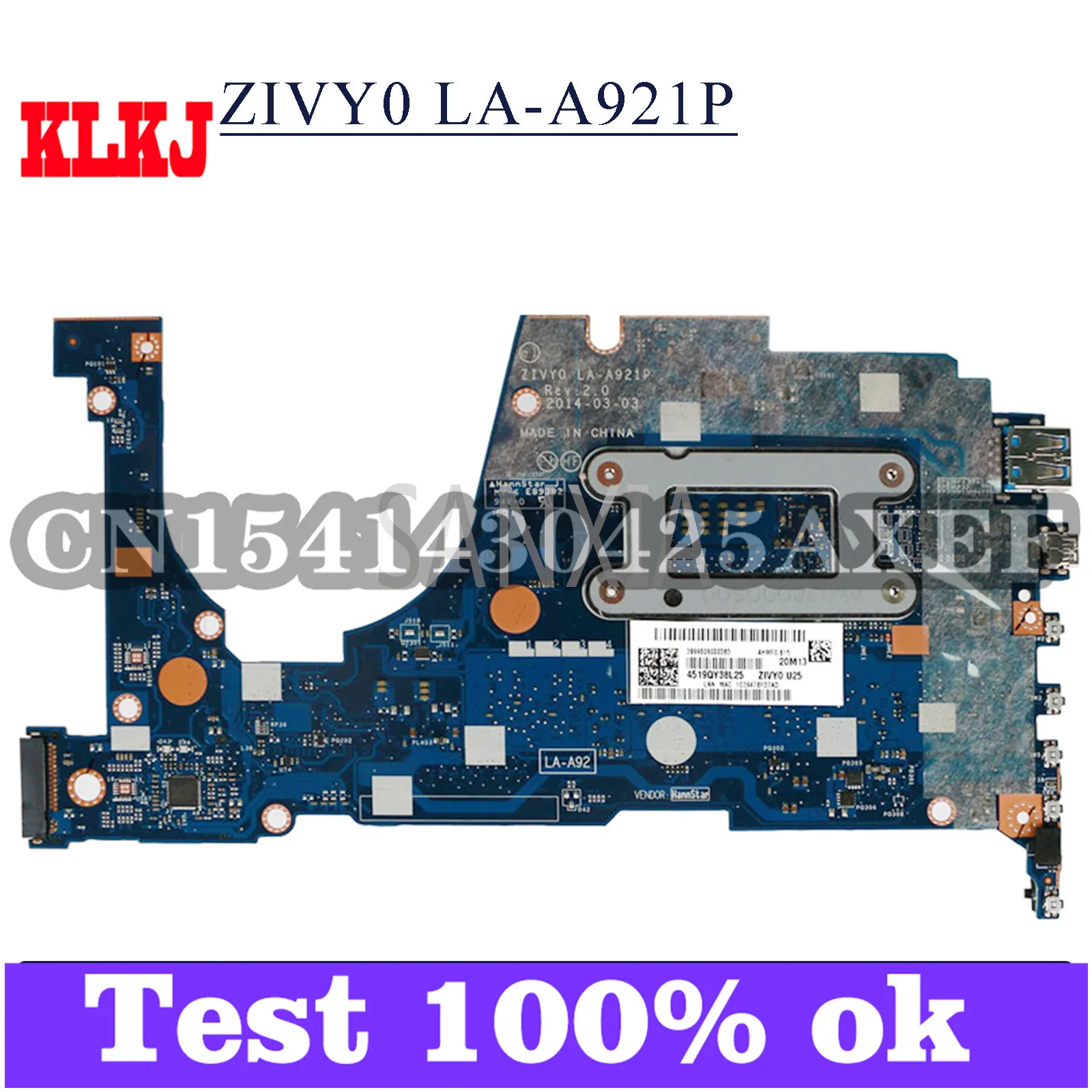 klkj la a921p laptop motherboard for lenovo yoga 2 13 original mainboard 8gb ram i7 4510u4500u cpu free global shipping