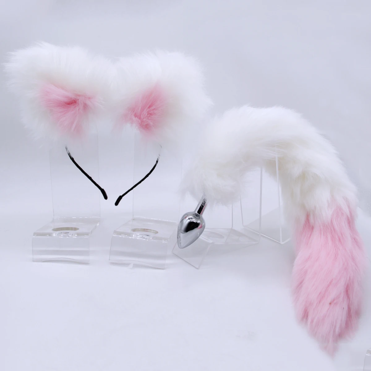 Женская плюшевая повязка на голову в стиле аниме с лисьими ушками и котом - купить