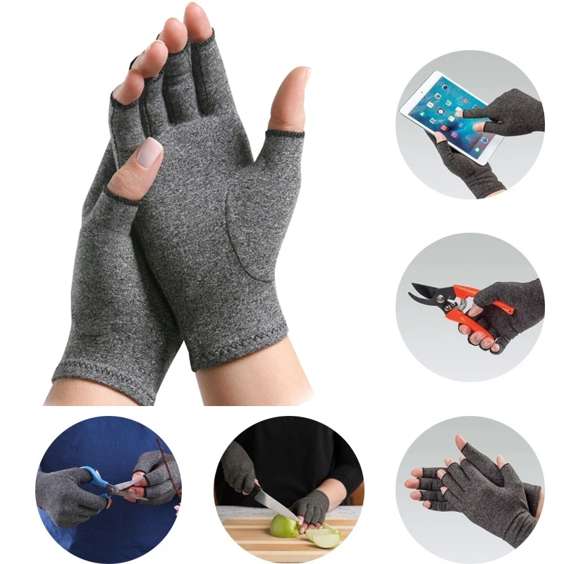 

1 Pairs Arthritis Compression Gloves Pain Relief Anti Arthritis Therapy Open Fingers Touch Screen Gloves Hand Brace Women Men