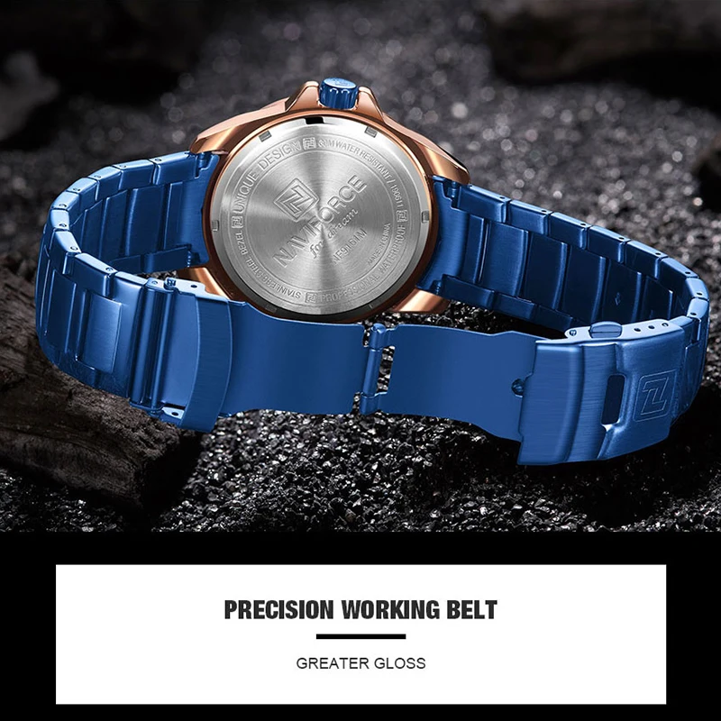 Часы наручные NAVIFORCE Мужские кварцевые брендовые Роскошные водонепроницаемые