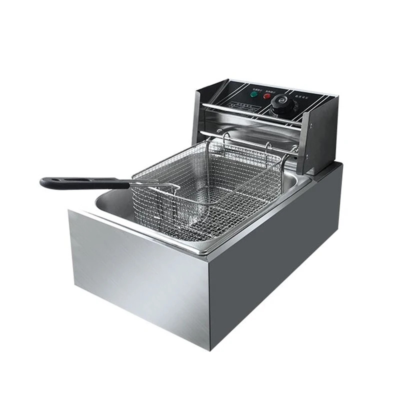 220V электрическая фритюрница с двумя решетками 11L столешницы нержавеющая сталь