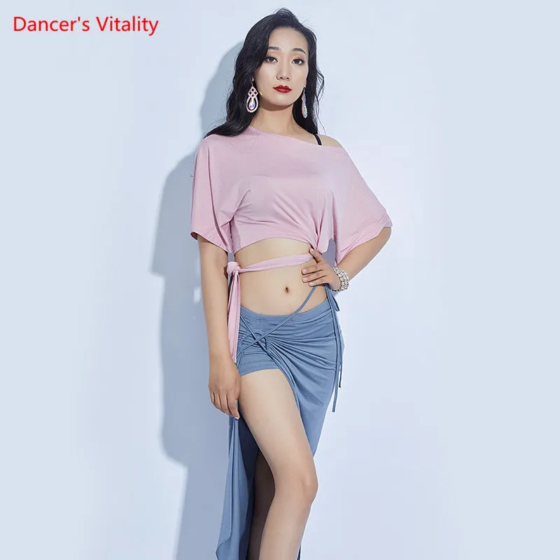 Костюм для танца живота женский элегантный топ на завязках и длинная юбка одежда