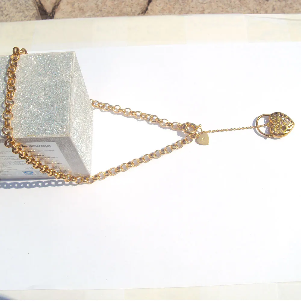 Ladies 3D Filigree Heart Pendant Necklace 18 k GF Yellow Fine Solid Gold Filled Layered Eternal Classics | Украшения и аксессуары