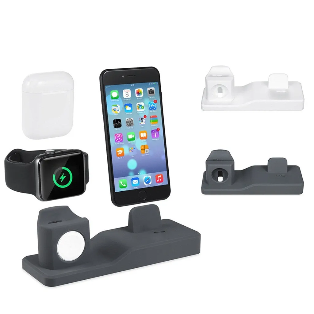 Подставка для зарядки док станции Carprie iPhone 11/Pro Max iWatch 1/2/4/5 Airpods 1/2th L|Подставки и