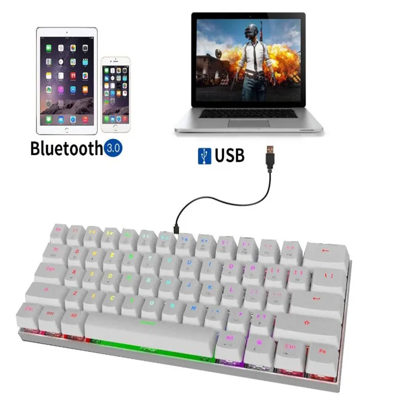 MOTOSPEED CK62 клавиатура Беспроводной с двойным режимом механическая 61 Ключи RGB