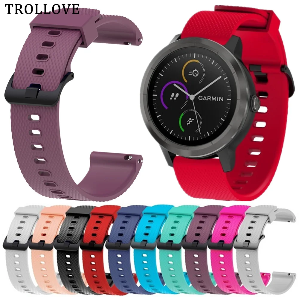 Ремешок сменный для Garmin Vivoactive3 Vivomove HR мягкий силиконовый браслет смарт-часов
