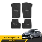 Автомобильные коврики для Peugeot 207, 2014, 2013, 2012, 2011, 2010, 2009, аксессуары для интерьера, водонепроницаемые чехлы для стайлинга автомобиля, линейные накладки