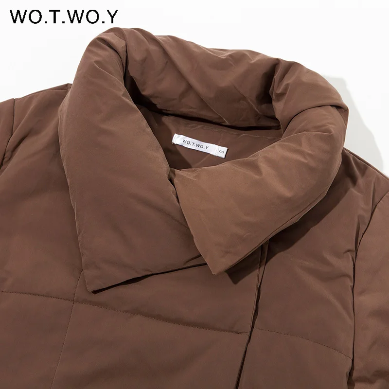 WOTWOY утолщенная теплая длинная парка с хлопковой подкладкой женские зимние