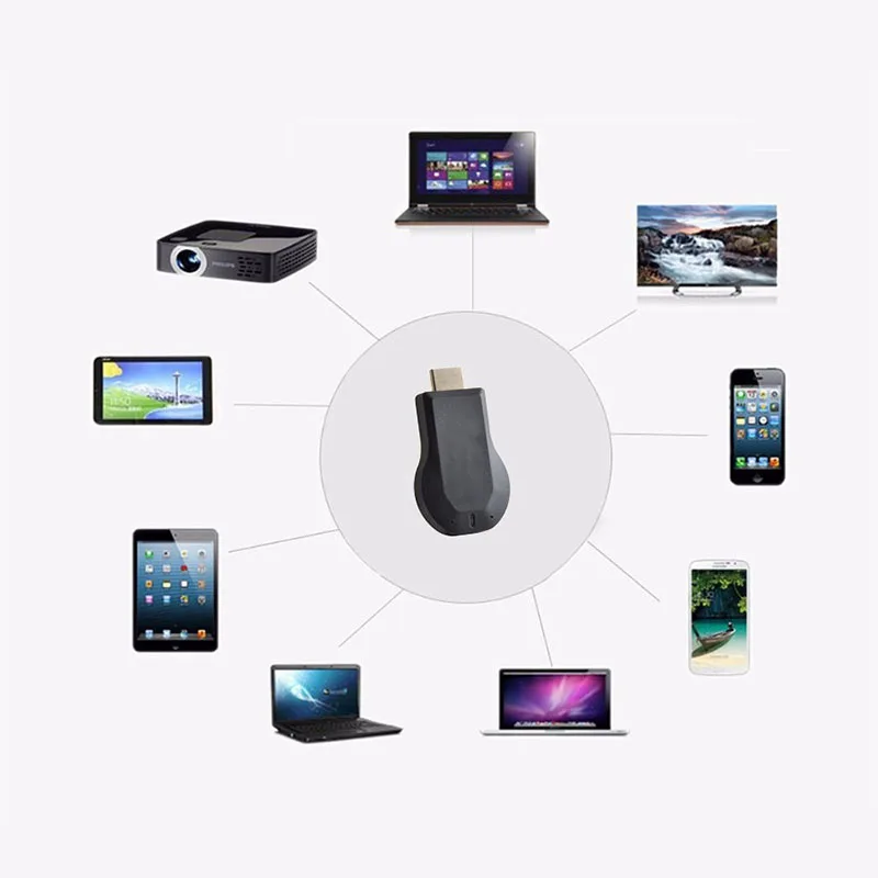 Беспроводной Wifi портативный дисплей донгл приемник для IOS Android Mac Windows 2 4G M100