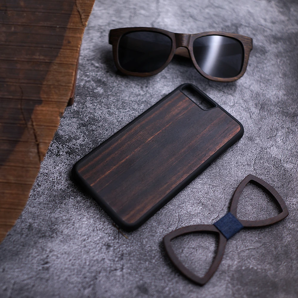 Черный чехол тонкий деревянный для iPhone 7 8 6 6s Plus SE 2 Деревянный X Xs 11 Pro Max XR Black Rosewood |
