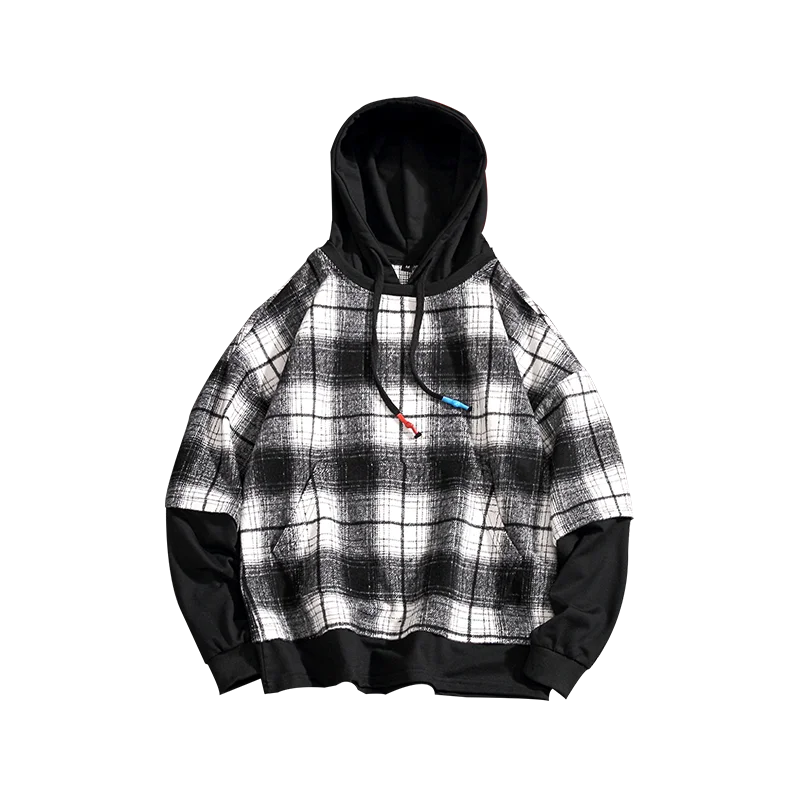 Фугоизм толстовки с капюшоном Мужские 2019 Новая мода толстовка мужской плед хип