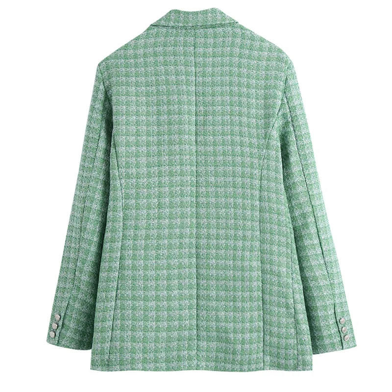 Женский блейзер с длинным рукавом Adherebling Za голубой Блейзер на пуговицах длинными