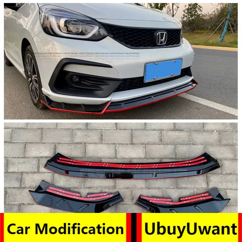 

UBUYUWANT набор автомобильный передний бампер Комплект для губ Диффузор дефлектор спойлер сплиттер защита для губ для Honda подходит для Jazz 2020