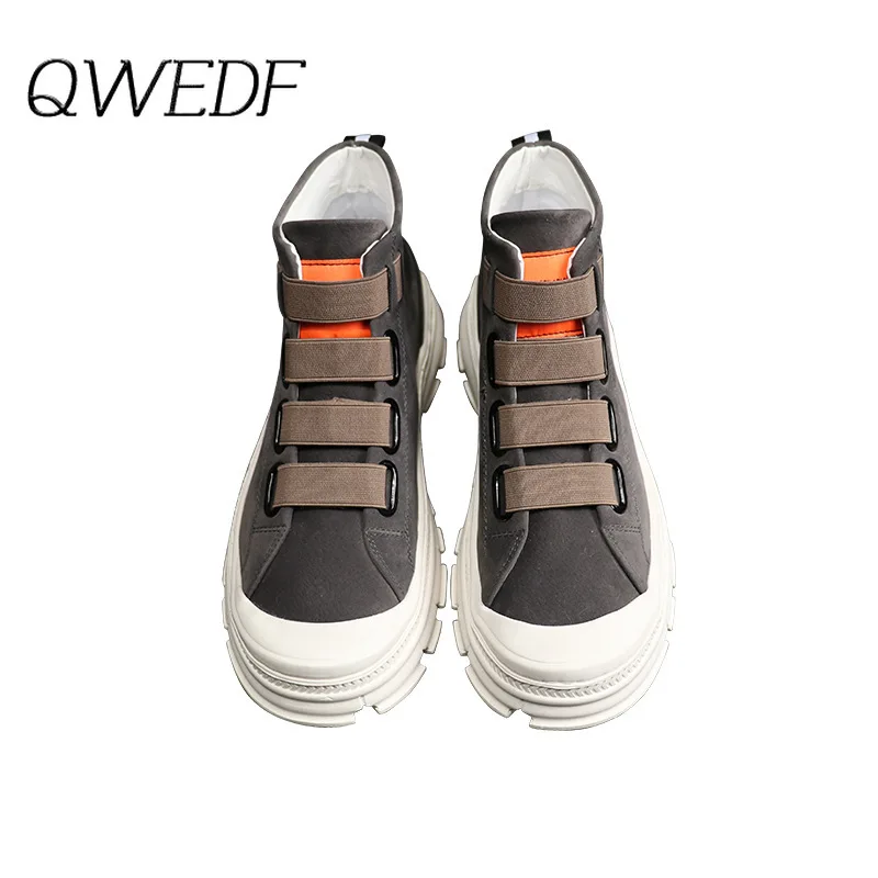 Мужские туфли из вулканизованной парусины с высоким берцем модные удобные