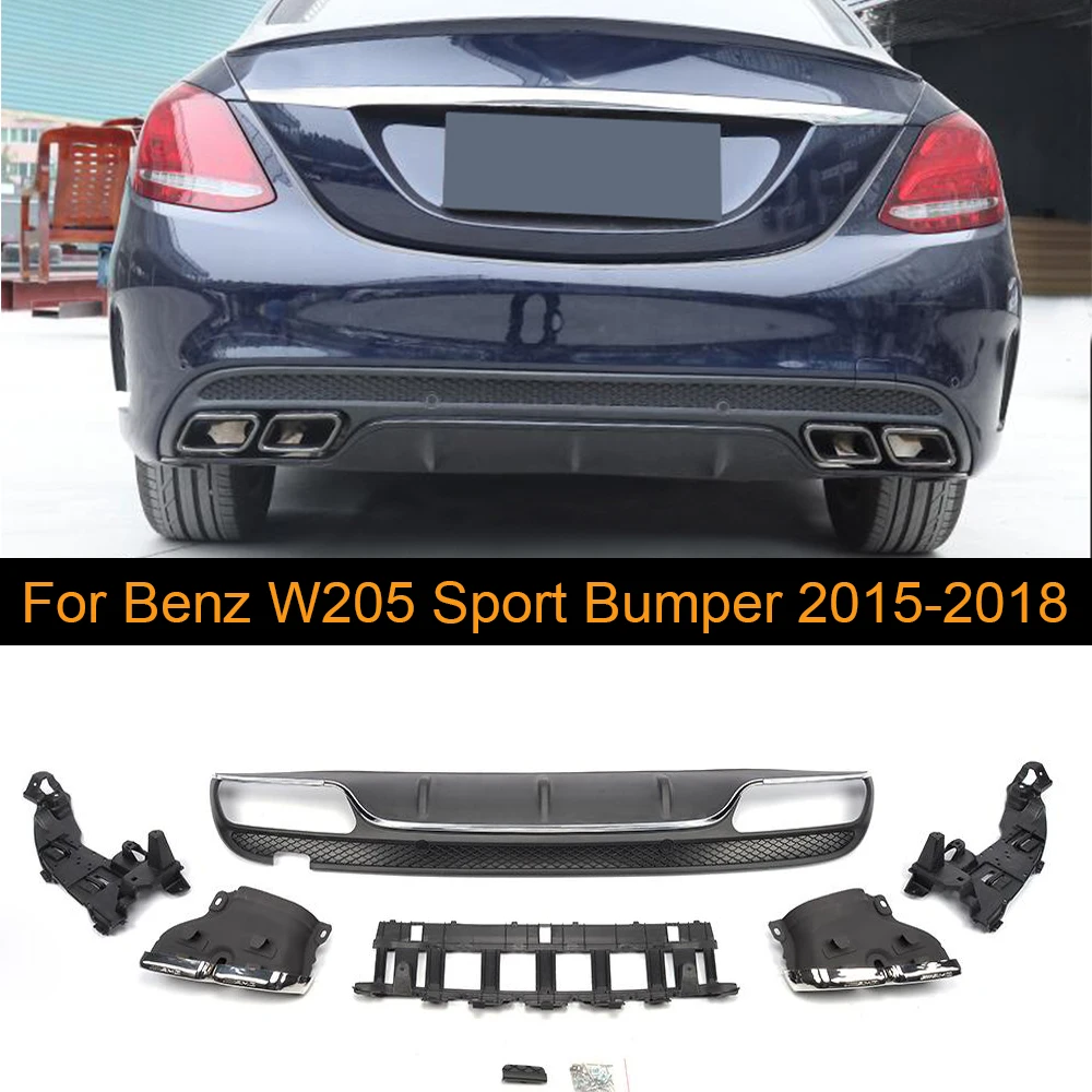 Автомобильный задний бампер диффузор спойлер для Mercedes Benz W205 C180 C200 C250 C300 Спорт 4 двери C43 AMG- не для C63