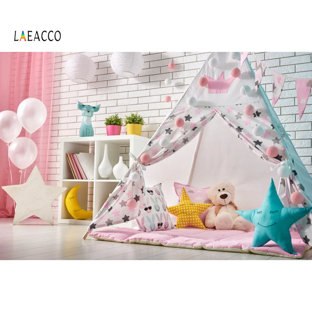 Laeacco серый шик на стену Wigwam Детские игрушки подушка вечерние Портретные комнаты фото фон фотографические фоны для фотостудии