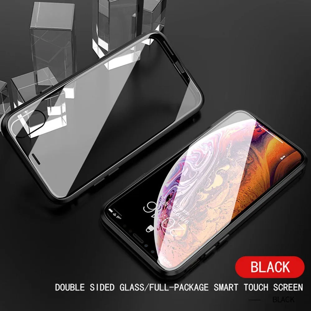 Магнитный двухсторонний стеклянный чехол для телефона IPhone 11 Pro Max X XS