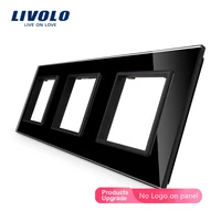 livolo luxury white pearl crystal glasseu standard triple glass panel for wall switchsocketvl c7 srsrsr 12