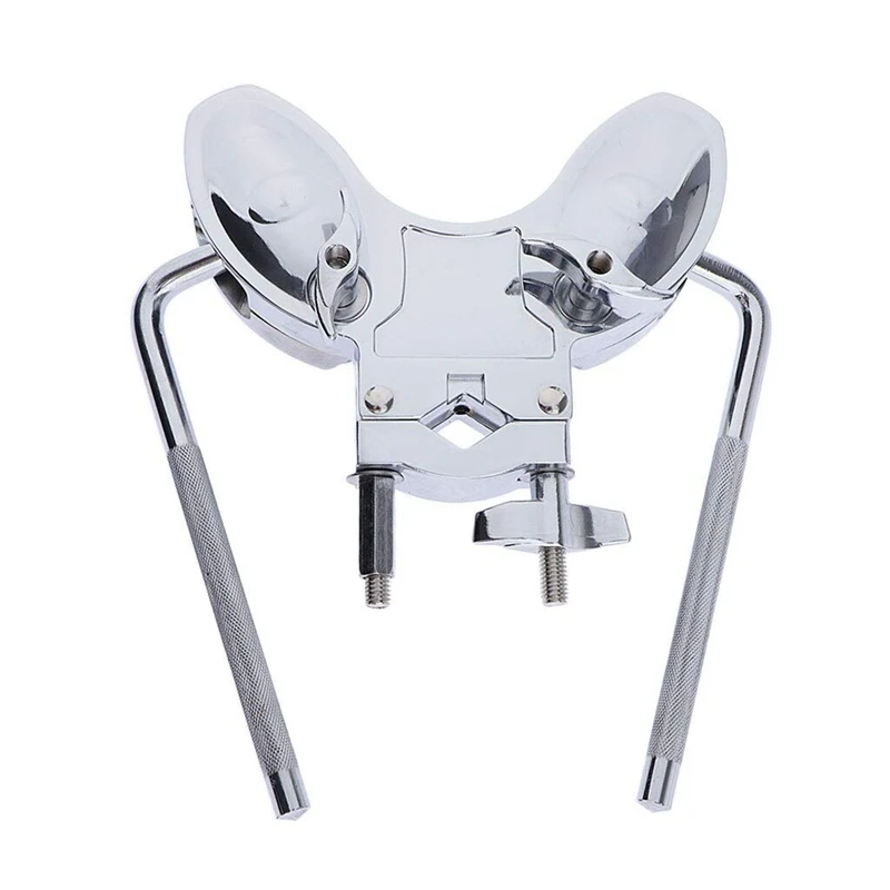 

Double Tom Holder Stand for Drum Set Replacement Parts Accessories Silver