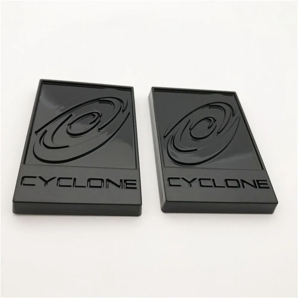 

2PCS Custom CYCLONE Black Painted Logo Car Fender Side Or Rear Trunk Badge Emblem Sticker Decal
